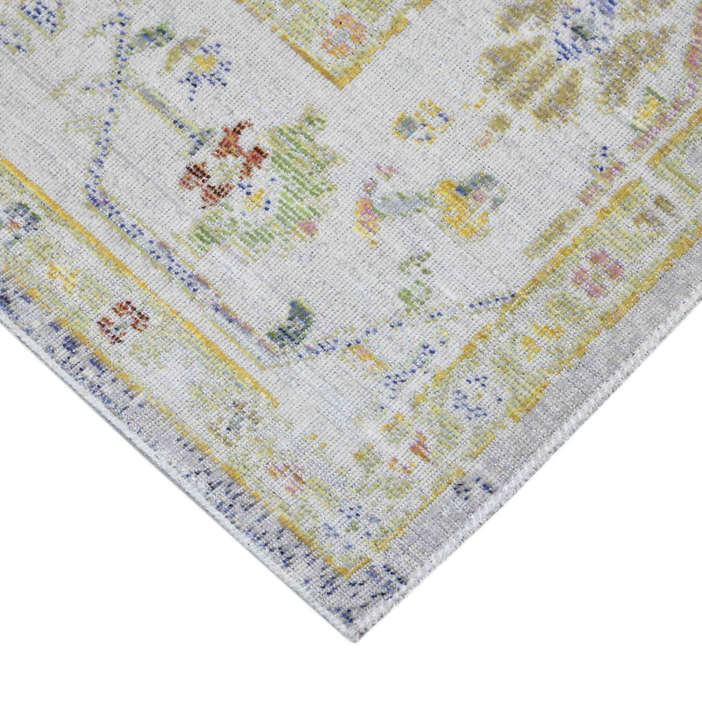 HomeRoots 532020 9 x 13 ft. Blue Floral Power Loom Rectangle Area Rug