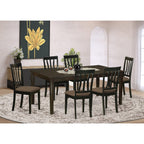 East West Furniture HEAN7-CAP-C Henley 7 Piece Kitchen Set Consist of a Rectangle Table with Pedestal and 6 Linen Fabric Dining Room Chairs, 42x72 Inch, Cappuccino