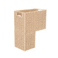 YAHUAN Stair Basket with Handles, Woven Paper Rope StairStep Organizer for Carpeted Stairs, Natural Woven Wicker Staircase Stor