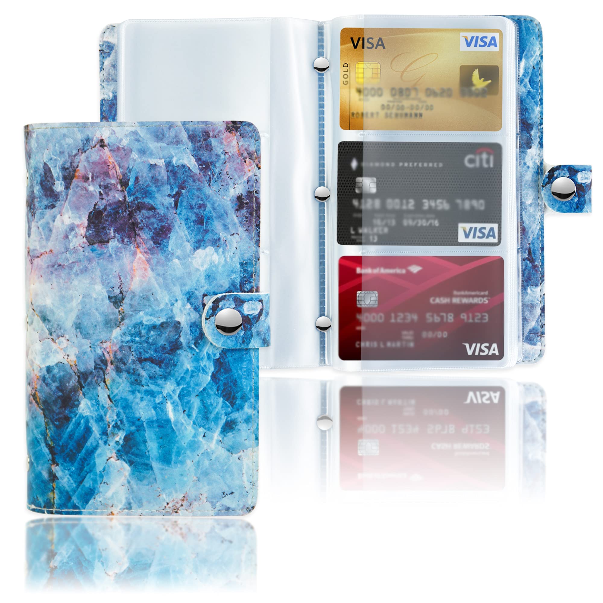Business Card Holder Book, Lizimandu Business Card Book Case Pu Leather Organization Binder Name Id Card Holder For Men & Women,