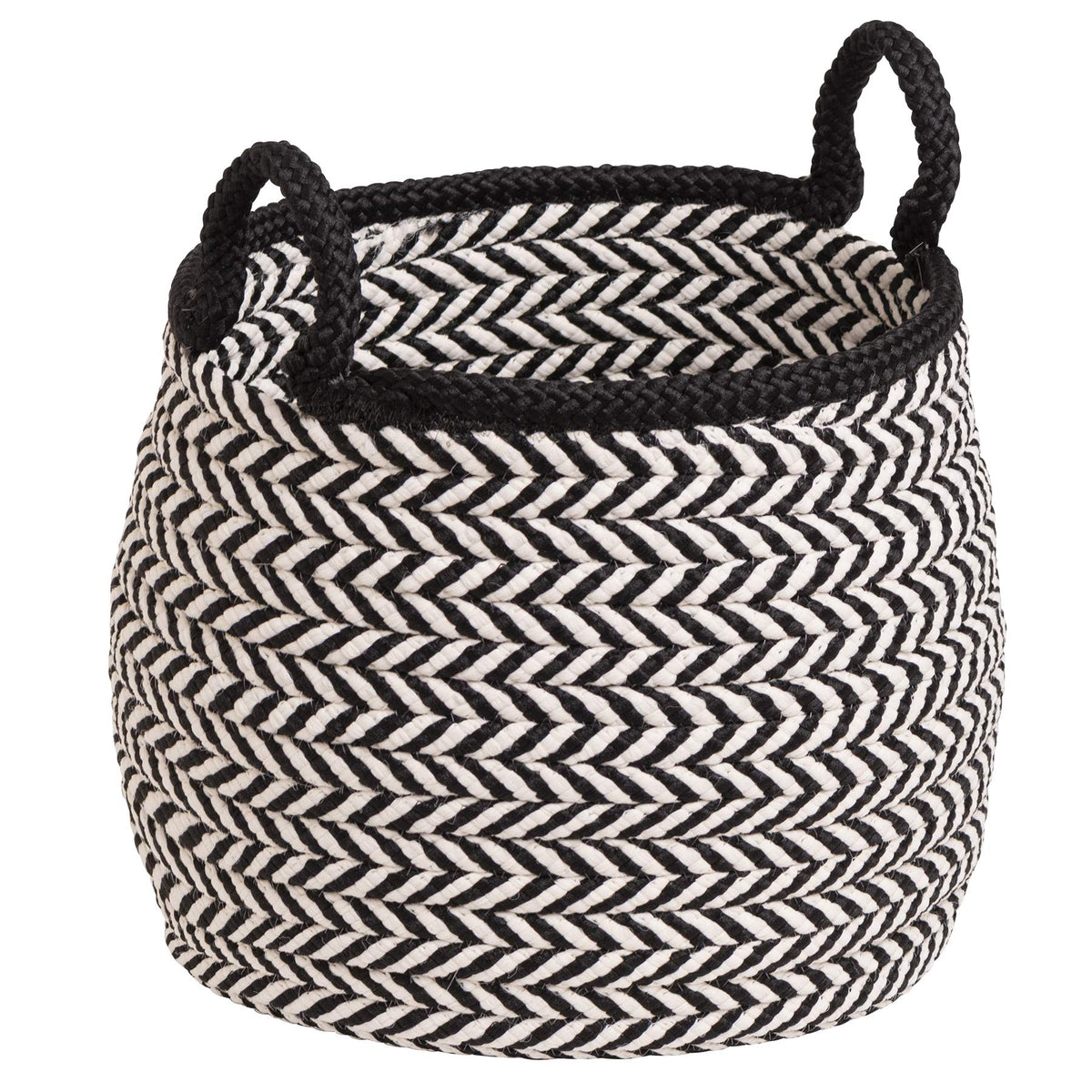 Colonial Mills Preve Basket, 18&quot;X18&quot;X17&quot;, White & Black
