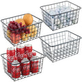 JUNCHU CHERRY Wire Storage Basket 4 Pack, Perfect Kitchen Pantry Organization Storage Basket,Laundry Basket,Countertop Organizat