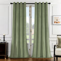 SMILETIME Sage Green 96in Long Velvet Curtains with Grommet, Thermal Insulated Super Soft Privacy Noise Reducing Light Blocking 