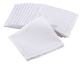 SARO LIFESTYLE Hemstitched Border Dinner Napkin (Set of 12), White, 20x20