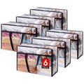 Lifewit 6 Pack Clear Clothes Storage Bags, 60L Plastic Blanket Storage Bags, Vinyl Foldable Moving Bags with Zipper, Closet Orga