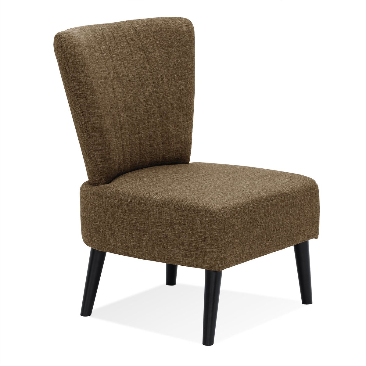 Furinno Euro Modern Armless Fabric Accent Chair, Brown