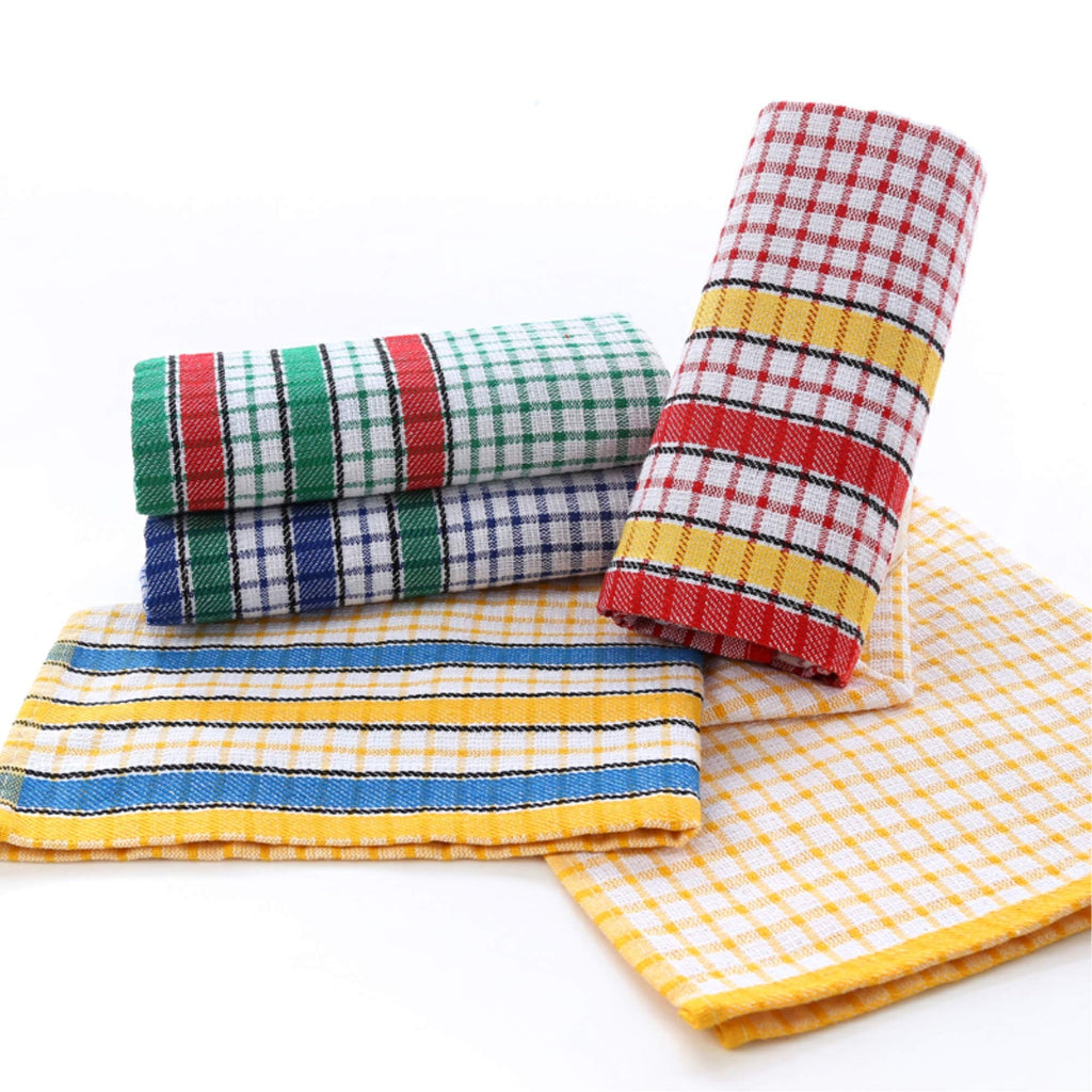 Gentlife Large Kitchen Dish Towels, 16 Inch X 26 Inch Bulk Absorbent Cotton Kitchen Towels, 4 Pack Bright Colorful Tea/Bar Towel
