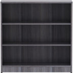 Lorell, LLR69626, Weathered Charcoal Laminate Bookcase, 36" x 12" x 36"