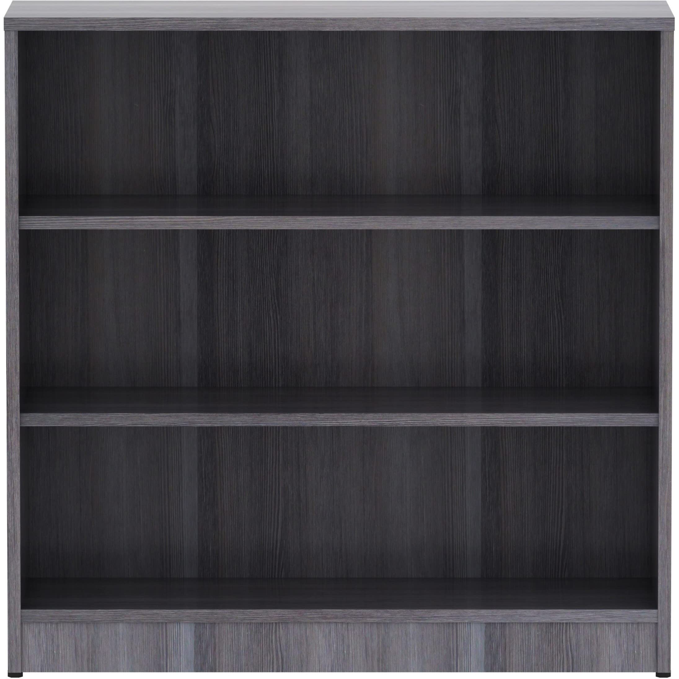 Lorell, LLR69626, Weathered Charcoal Laminate Bookcase, 36" x 12" x 36"