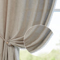 Jinchan Linen Blend Curtains 90 Inches Long 2 Panels Farmhouse Curtains With Lace Trim For Living Room Taupe Rustic Curtains Rod Pocket Back Tab Light Filtering Curtains Bedroom Window Curtain Set