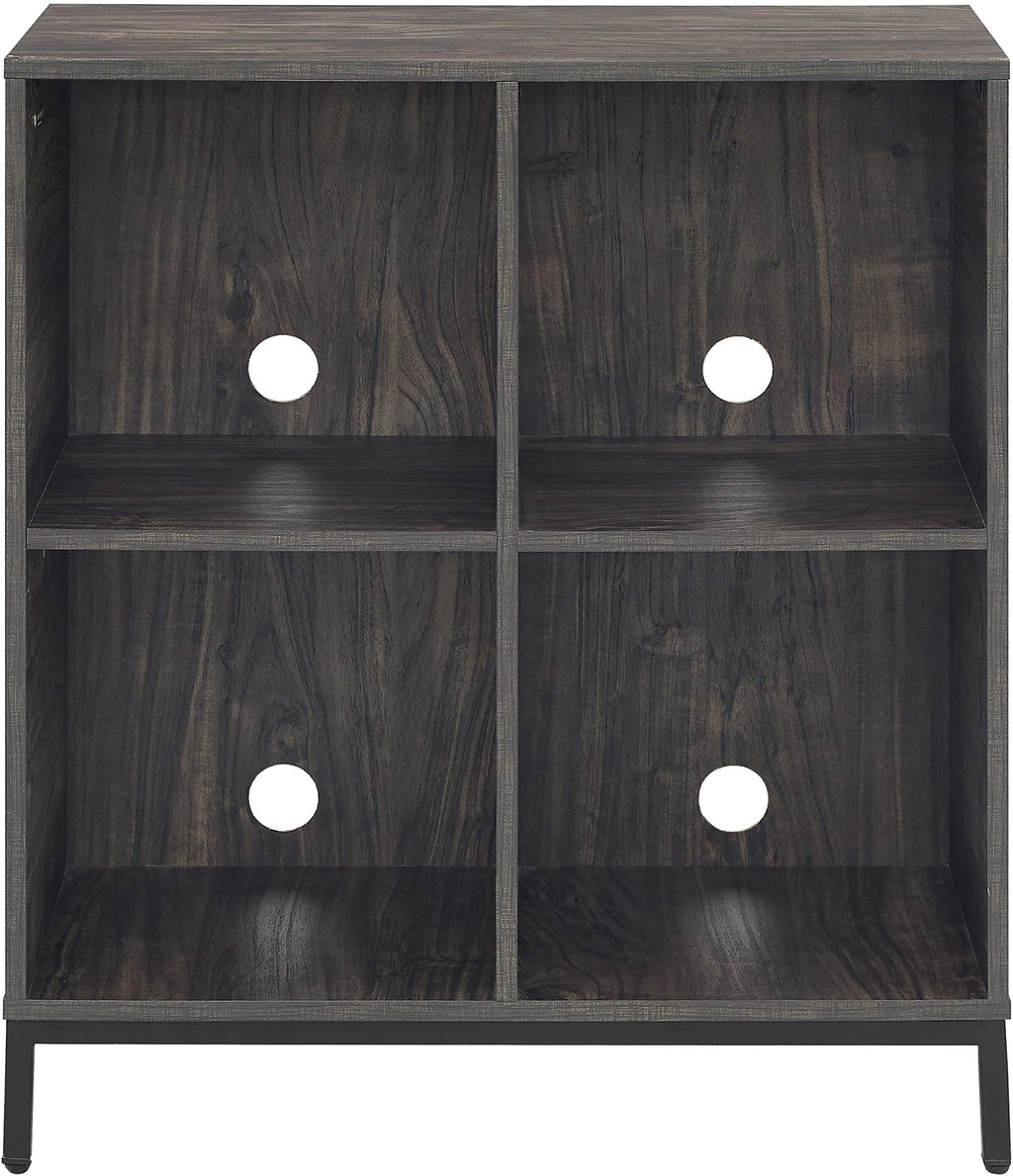 Crosley Furniture Jacobsen Storage Cube Bookcase and Record Player Stand with Vinyl Records Holder, Brown Ash