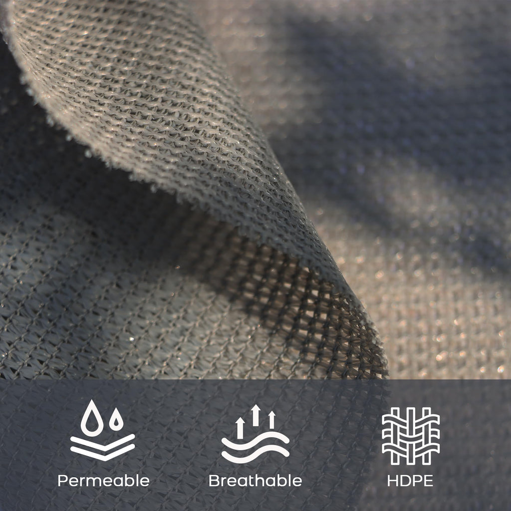 Vicllax Shade Fabric Sun Shade Cloth Privacy Screen With Grommets For Patio Garden Pergola Cover Canopy 6X6 Ft, Grey