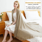 Blagic Knitted Throw Blanket For Couch,Soft Farmhouse Throw Blanket With Tassels,Home Decorative Lightweight Throw Blankets,Came