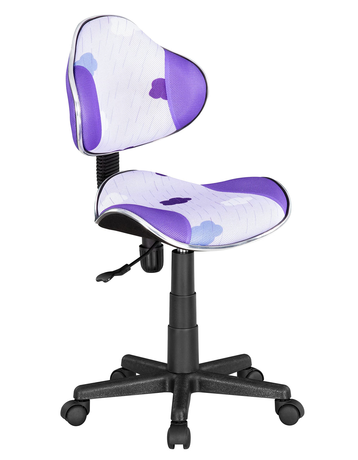 Jjs Home Office Low Back Computer Executive Chair, Ergonomic Mesh Chair With Extra Large Base And Pads, Purpleflower