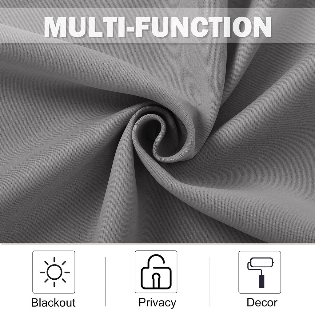 Nicetown Short Curtain Tiers For Small Window, Blackout Curtains Thermal Insulated Light Blocking Drapes Grommet Top Curtain Panels For Bedroom & Kitchen, 34 W X 36 L, Silver Grey, 1 Pair