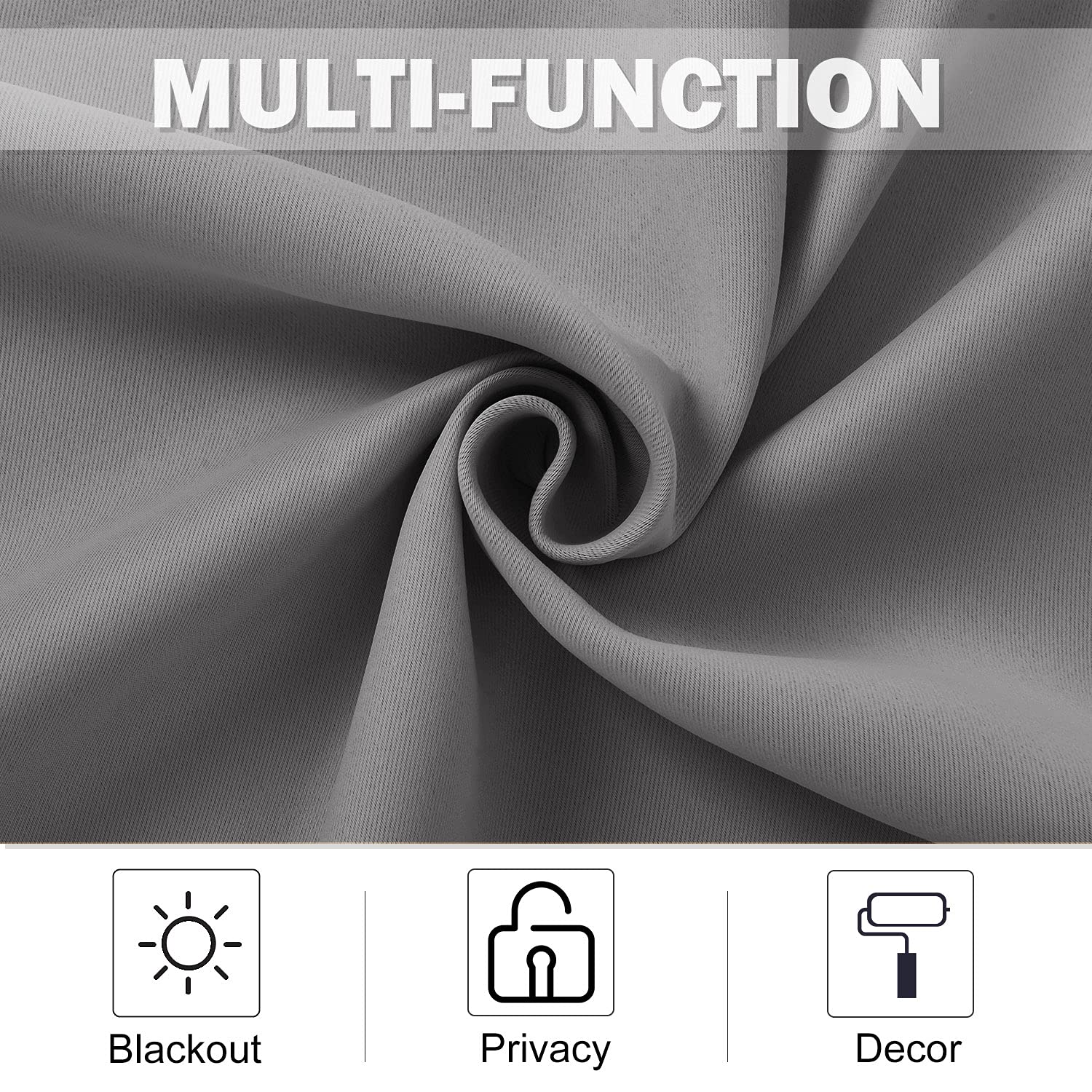 Nicetown Short Curtain Tiers For Small Window, Blackout Curtains Thermal Insulated Light Blocking Drapes Grommet Top Curtain Panels For Bedroom & Kitchen, 34 W X 36 L, Silver Grey, 1 Pair