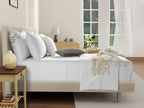 Chateau Home Collection 100% Organic Cotton Sheets King Size,4Pc King Size Sheets,Luxurious Long Staple Cotton Sheets,Sateen Weave,Breathable Sheets King Size Bed,Deep Pocket King Sheets,White
