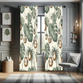 Ambesonne Tropical Curtains, Modern Greenery Monstera Leaves and Flowerpots Illustration Bohemian, Window Treatments 2 Panel Set