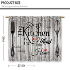 Laifzere Farmhouse Rustic Grey Kitchen Curtains Vintage Fork Spoon Retro Small Short Cafe Window Curtains Barn Country Wooden Wo