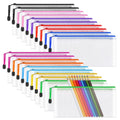 Umriox Clear Pencil Pouch, 9.2 X 4.7 In (10 Colors, 20 Packs), A6 Pencil Bags With Zipper Bulk, Mesh Zipper Pouch For Bill Stati