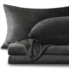 Bedelite Flannel Sheets Twin Size Dark Gray - Super Soft Fleece Sheets Set Fluffy Extra Plush, 3 Piece(Include Fitted Sheet, Fla