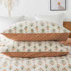 Honeilife Floral Duvet Cover Twin - 100% Cotton Comforter Cover Wildflower Duvet Cover Sets, Botanical Duvet Cover With Zipper C