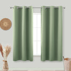 Koufall 48 Inch Curtains Long Short Length,Blackout Window Curtains For Kitchen Bedroom,Sage Green