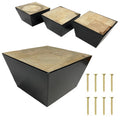 ComfortStyle Furniture Legs, Sofa Couch and Chair 3 Tall x 5 Extra Wide Wood Feet Replacement, Set of 4 Feet, Heavy Duty, Dark E
