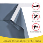 Nicetown Classroom Door Window Cover, Lockdown Shade For Privacy, Thermal Insulated Blackout Shades For Small Door Windows, Mini Door Shade Sidelight Curtains, 10W X 30L Inches, Stone Blue, 1 Panel