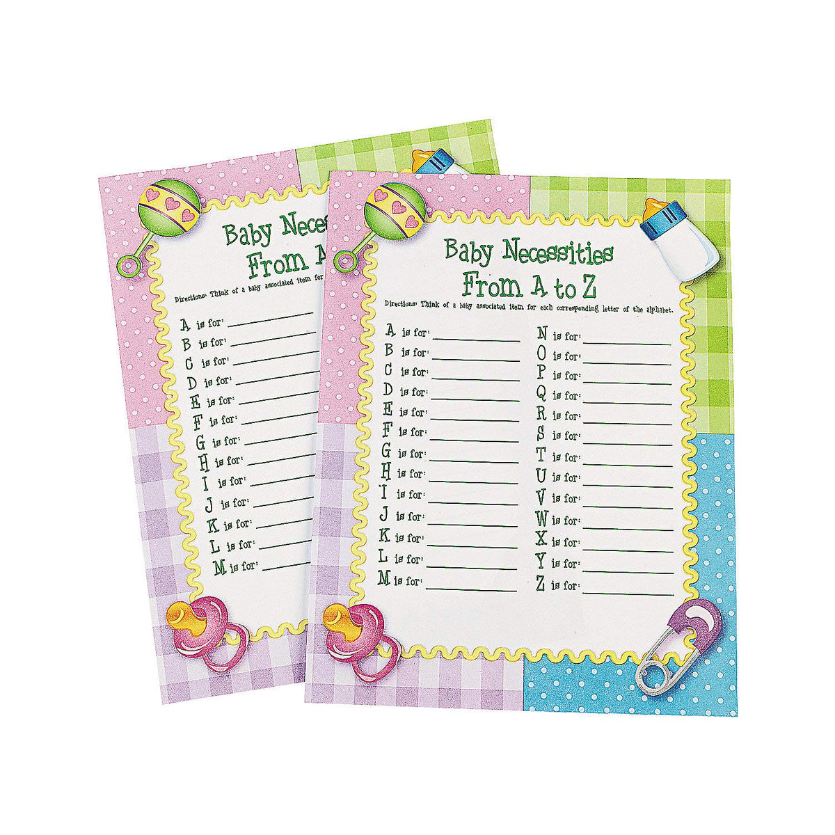 BABY NECESSITIES BABY SHOWER GAME - Toys - 24 Pieces