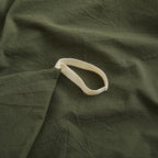 Lovque Olive Green Duvet Cover Full Size, 100% Washed Cotton Linen Like Bedding Set With Zipper Closure (No Comforter), 80X90 In