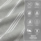 Cabanana Cotton Turkish Hand Towel - Set Of 2 | Boho Kitchen Tea Towels, 30 X 20 Inches Thin Decorative Bathroom Towel (Grey)