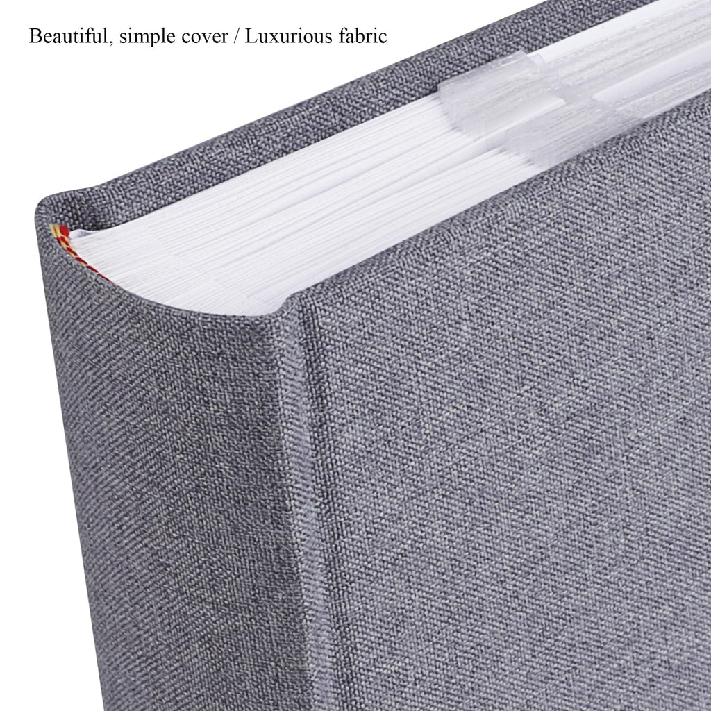 1Dot2 Photo Album With Writing Space 50 Pages 4X6 Photos Hold 200 Or 5X7 Pictures Hold 100, Linen Cover Small Photo Book Albums