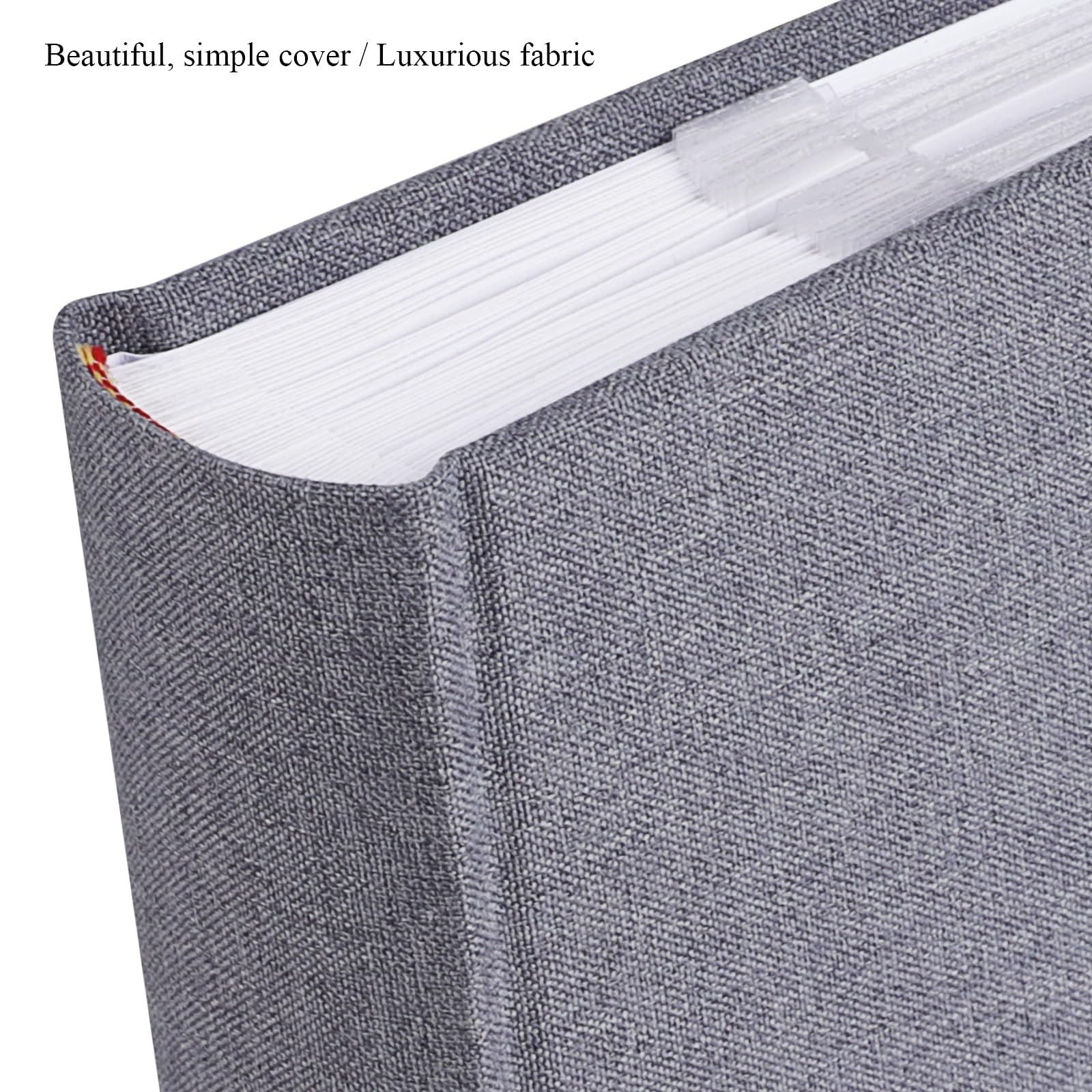 1Dot2 Photo Album With Writing Space 50 Pages 4X6 Photos Hold 200 Or 5X7 Pictures Hold 100, Linen Cover Small Photo Book Albums