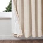Twopages Double Layer Lined Pinch Pleated Curtain Sand Beige Linen Blend Light Filtering Room Darkening Curtain For Kitchen, Win