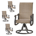 Vonzoy Swivel Patio Chairs Set Of 4, Outdoor Dining Chairs With High Back, All-Weather Swivel Rocker Chair For Lawn, Porch Or Ga