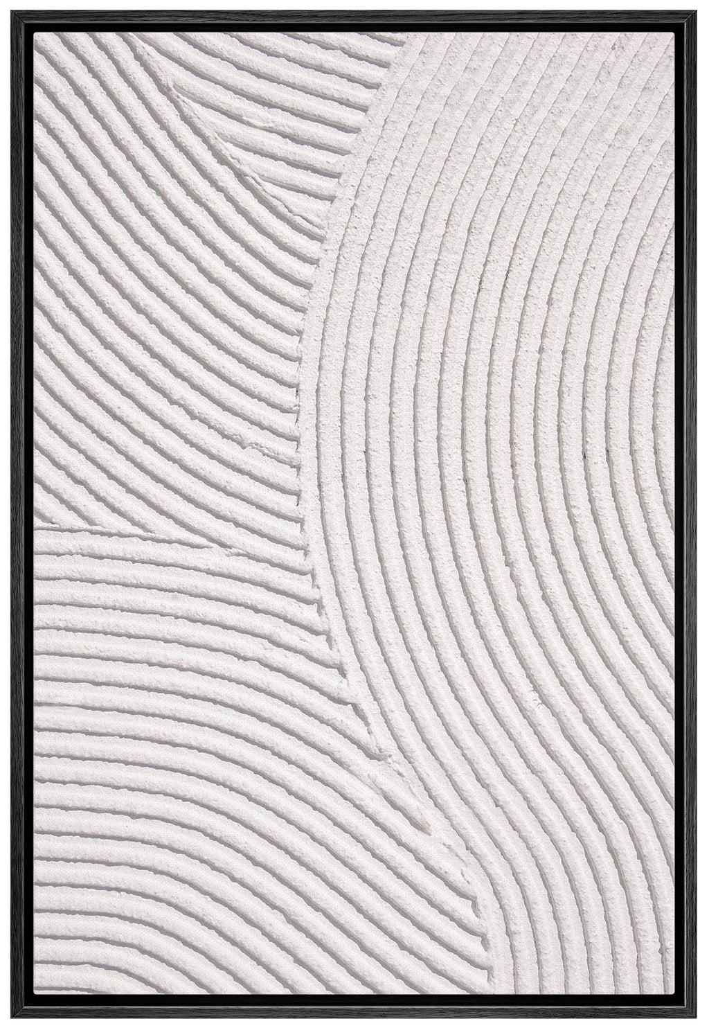 SIGNWIN Framed Canvas Print Wall Art Geometric White Granite Wave Collage Abstract Shapes Illustrations Minimal Decorative Nordi