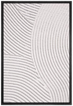SIGNWIN Framed Canvas Print Wall Art Geometric White Granite Wave Collage Abstract Shapes Illustrations Minimal Decorative Nordi