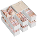 SONGMICS Drawer Organizer,Dresser Drawer Organizers, Set of 12, Foldable Fabric Storage Bins for Socks, Underwear, Bras, Ties, S