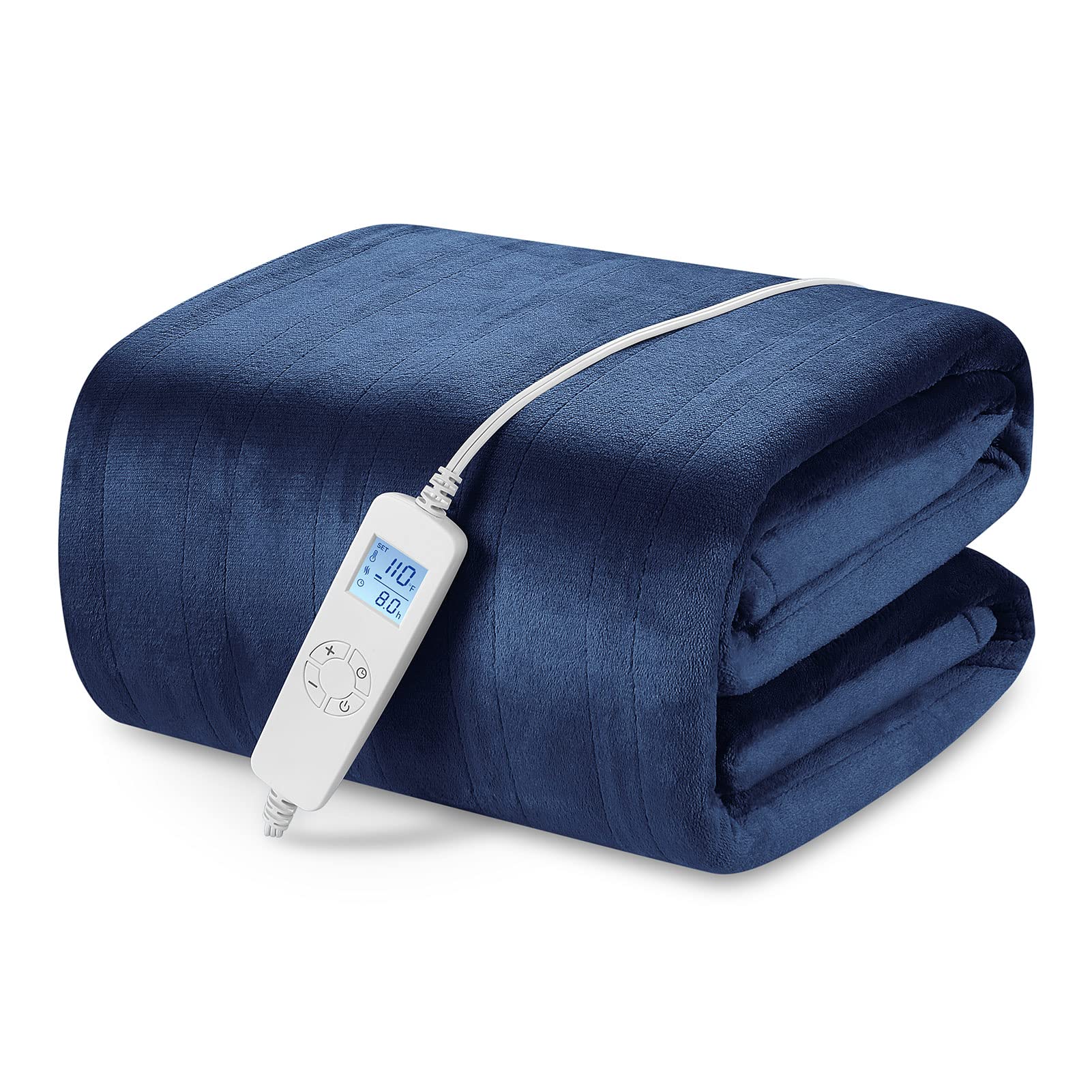 Electric Heated Blanket Queen Size 84' X 90' With 6 Heating Levels & 8H Auto Off, Ultra Soft Flannel Full Body Fast Heating Wa