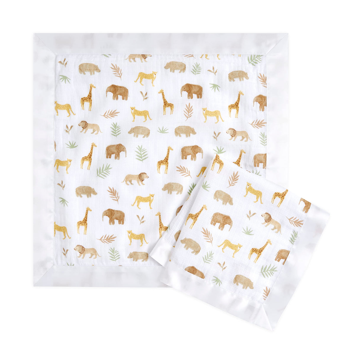 Aden + Anais Essentials Issie Security Blankets, Super Soft 100% Cotton Muslin, 2 Pack, Tanzania
