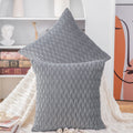 Madizz Set Of 2 Super Soft Velvet Decorative Throw Pillow Covers 18X18 Inch Light Grey Square With Texture Luxury Style Cushion
