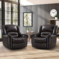 Canmov Leather Recliner Chair Set Of 2, Classic And Traditional Manual Recliner Chair With Comfortable Arms And Back,Manual Sing