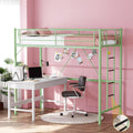VINGLI 71 Inches Tall Loft Bed Twin Size with Flat Ladder Rung for Kids Teens Adults Heavy Duty Metal Single Bunk Bed Loft with 