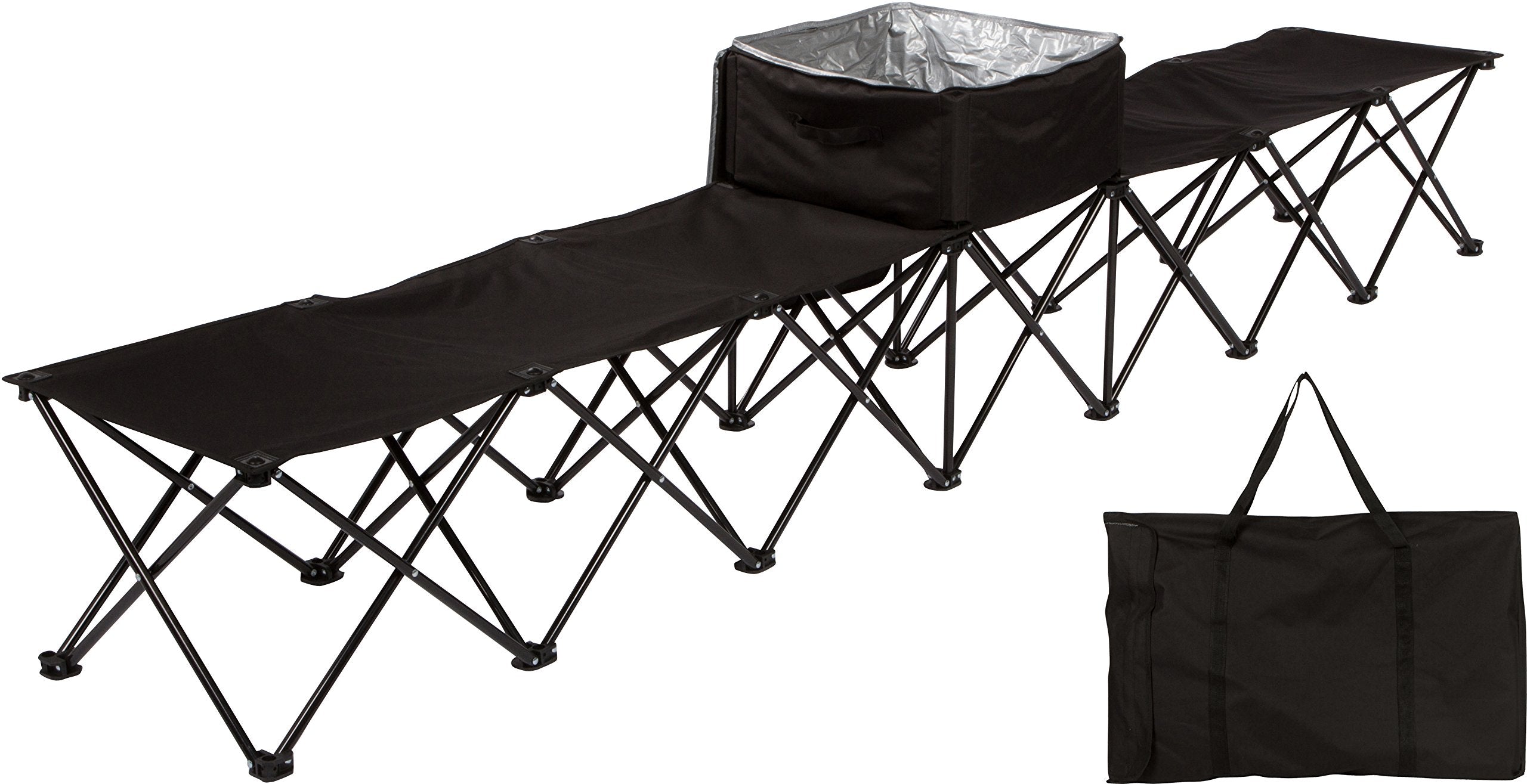 Trademark Innovations Sideline Bench, 6 Seater, Black