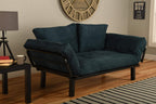 Kodiak Furniture Spacely Black Lounger Frame with Suede Navy Mattress Blue/Black Frame