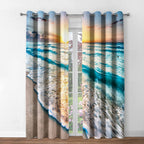Jekeno Beach Ocean Waves Blackout Curtains Tropical Sea Sunrise Seaside Coastal Scenic Hawaiian Scenery Decor For Home Bedroom L