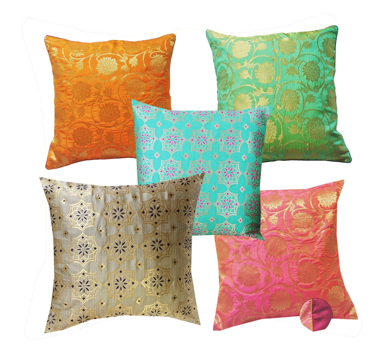 Vireo  Jacquard Cushion Covers Set Of 5 Pcs 12X12 Inch
