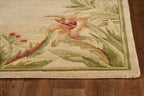 HomeRoots 8' x 11' Wool Ivory Tropical Greenery Area Rug