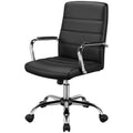 Yaheetech Managerial Executive Chairs Office Task Chair Mid-Back PU Leather Ergonomic Computer Desk Chair w/Lumbar Support Swive